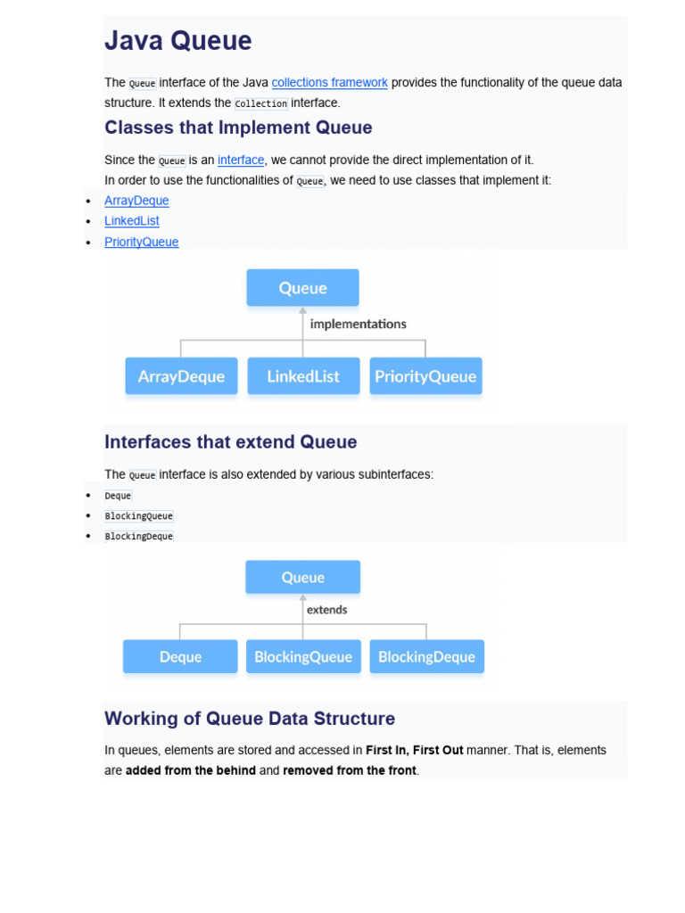 Java Queue Interface Overview | PDF | Queue (Abstract Data Type ...