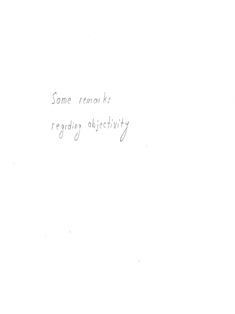 Remarks Objective Quantities | PDF