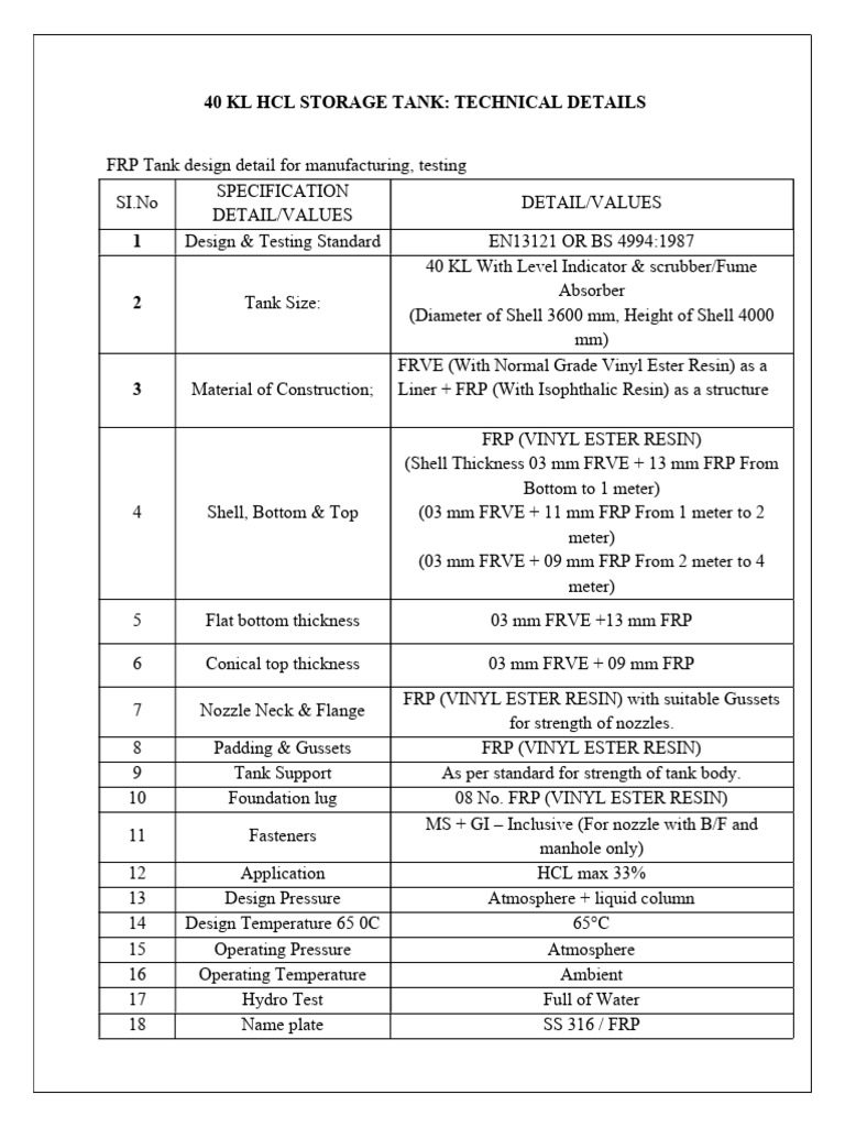 Tech - Specs - 2024 07 20 08 54 26 | PDF | Fibre Reinforced Plastic ...