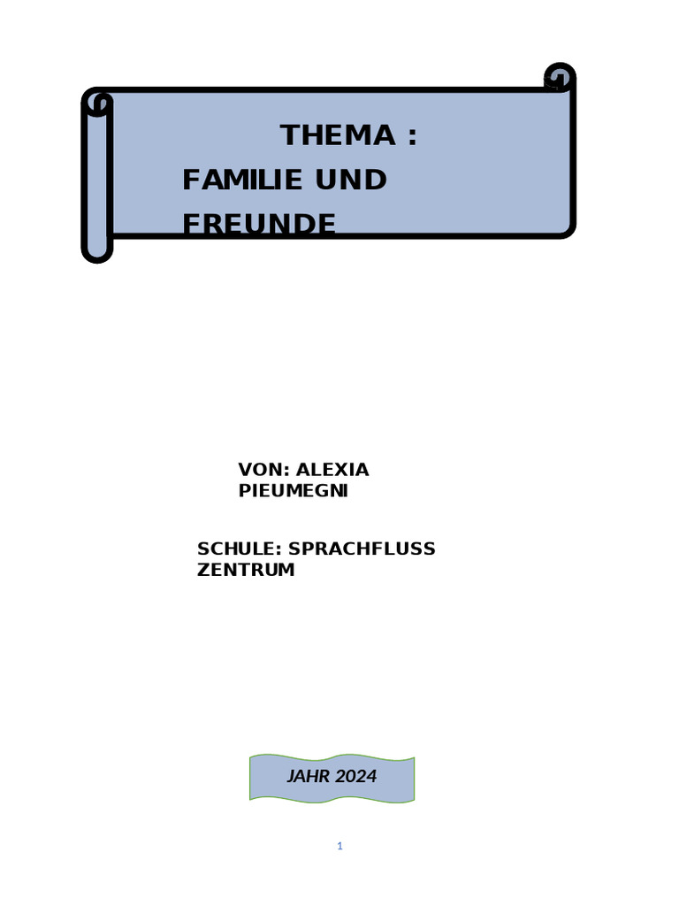 Familie Und Freunde | PDF