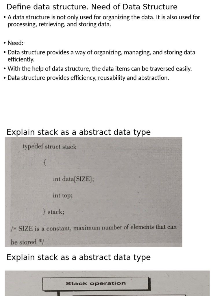 Data Structures: Definition and Stack ADT | PDF