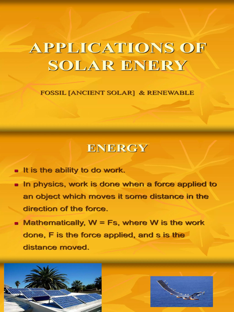 Application of Solar Energy | PDF