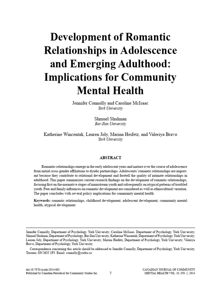 Adolescent Romantic Relationship Development | PDF | Adolescence ...