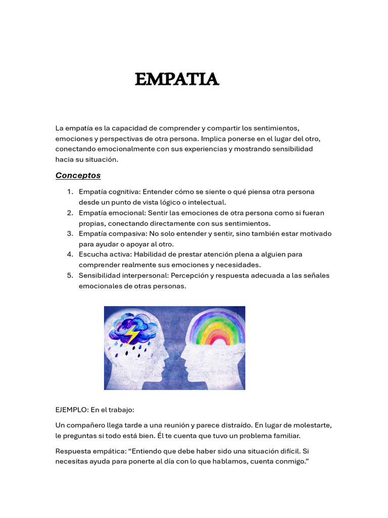 Comprendiendo la Empatía y sus Tipos | PDF | Empatía | Las emociones