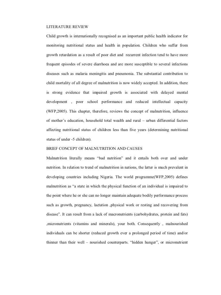 Literature review malnutrition picture