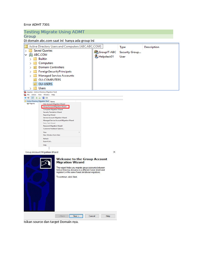 ADMT 7301 Migration Error Guide | PDF