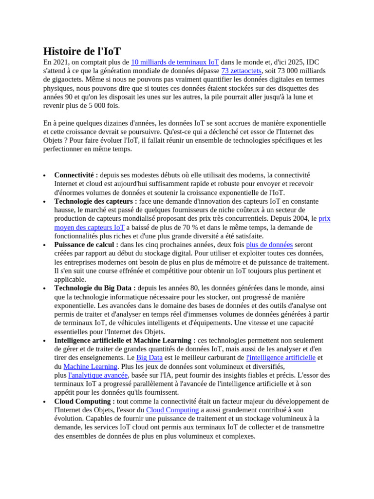 Évolution de l'Internet des Objets | PDF | Internet des objets ...