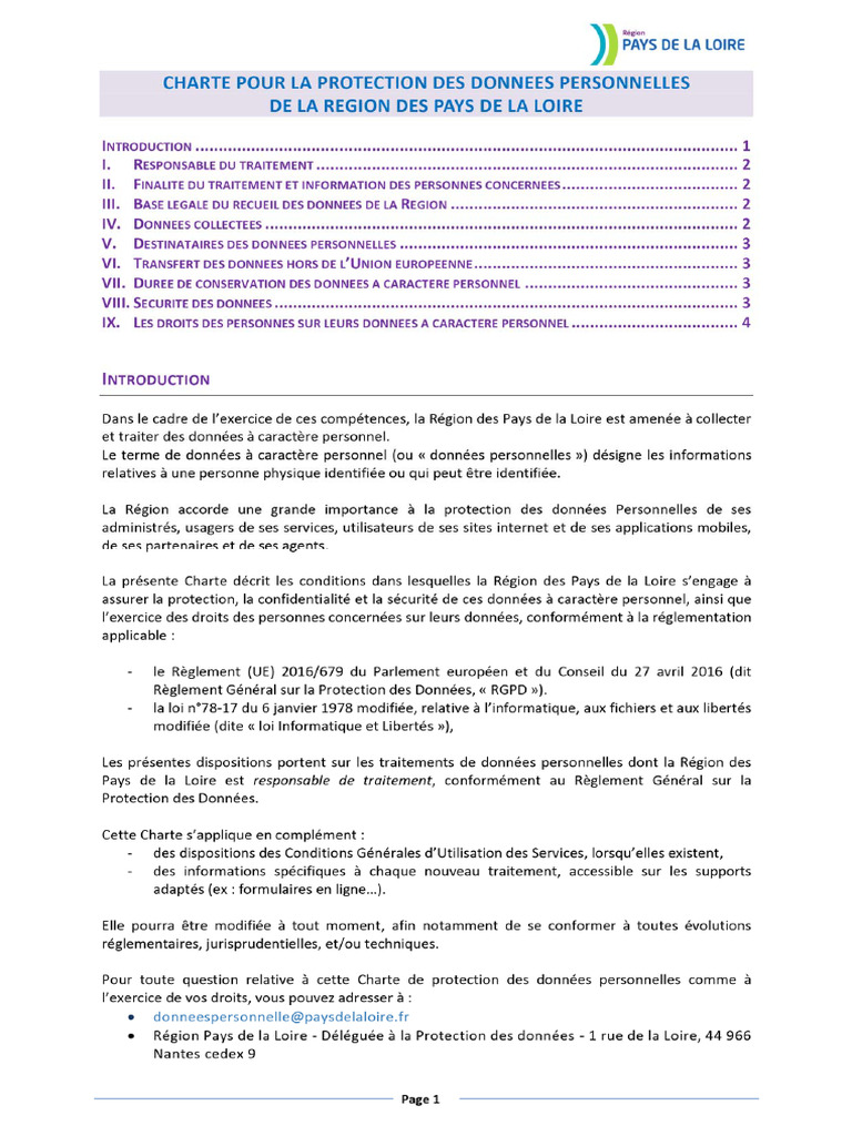 Charte Politique de Confidentialite | PDF