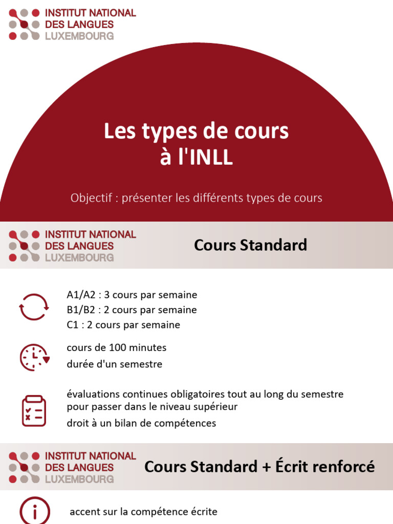 Types de cours à l'INLL | PDF | Technologies de l'éducation | Informatique