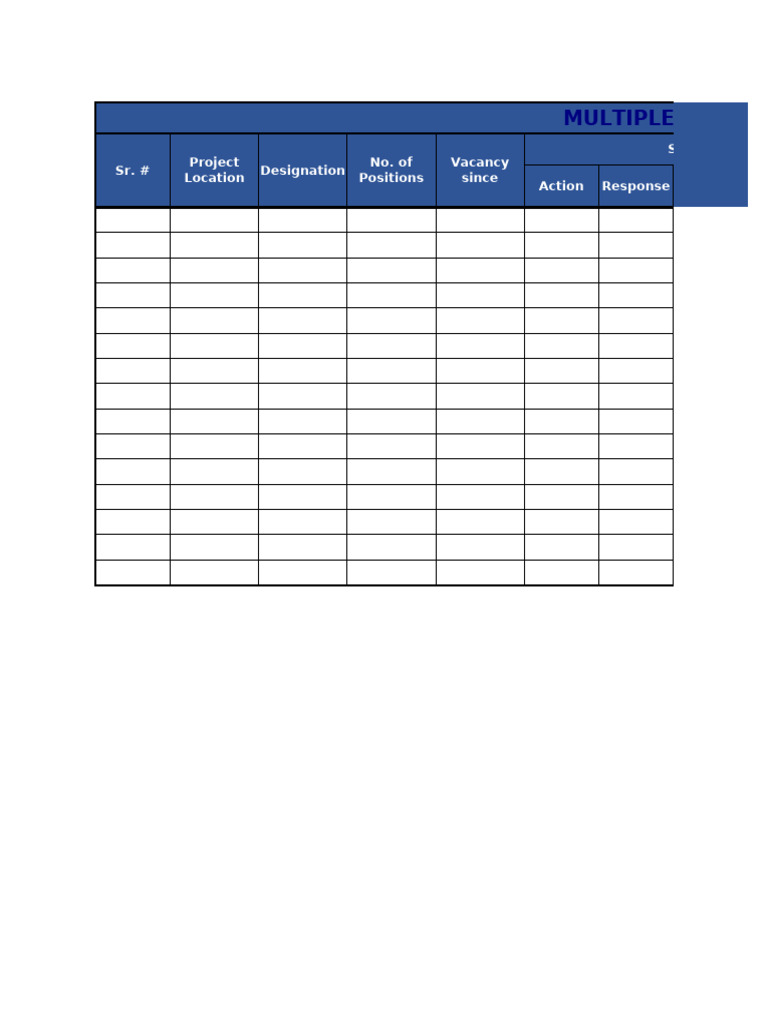 Vacancy Tracker Template | PDF