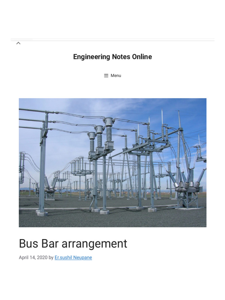 Bus Bar Arrangements Explained | PDF | Electrical Substation ...