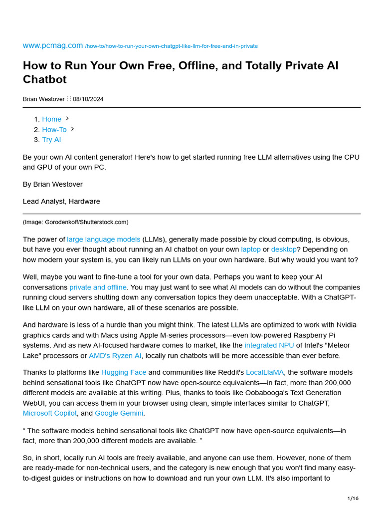 Run a Free Offline AI Chatbot on Windows | PDF | Graphics Processing ...