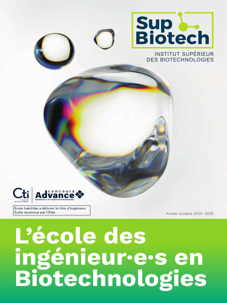 Admission et formation à Sup'Biotech | PDF | Ingénieur | Biotechnologie