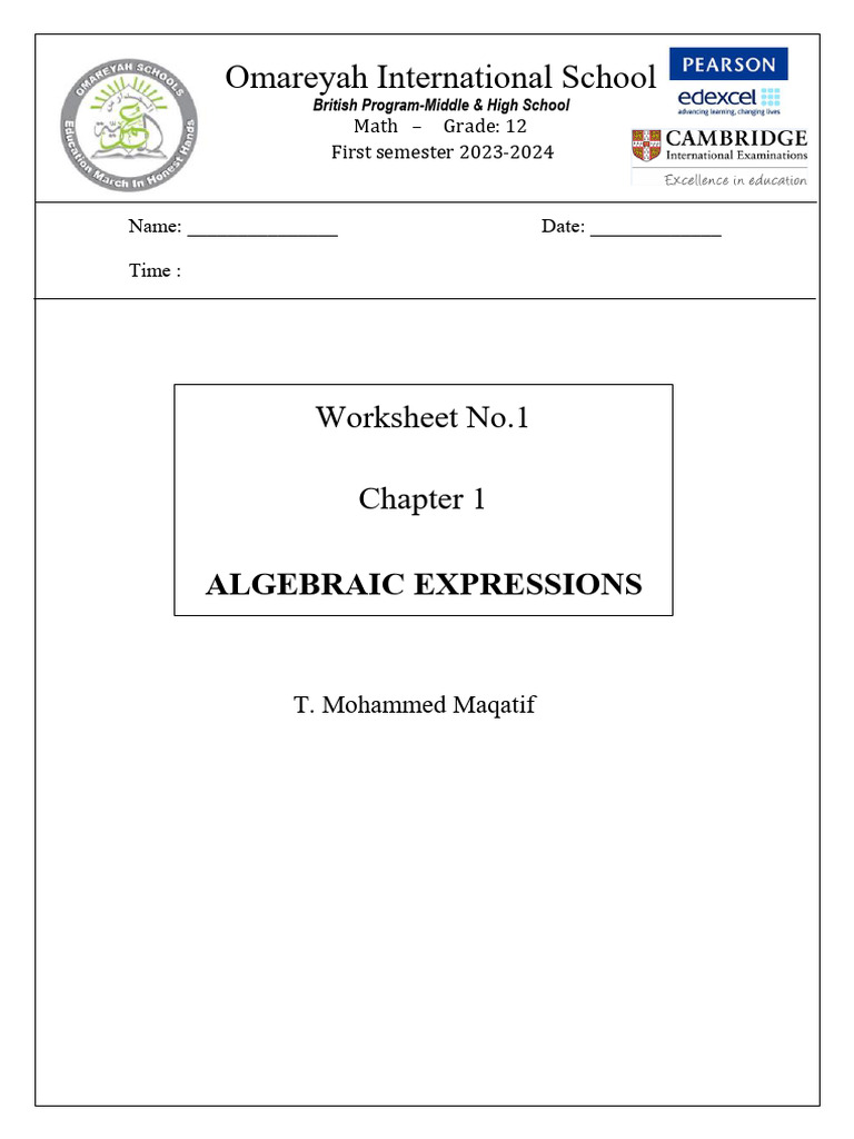 Chapter 1 | PDF | Mathematics | Algebra