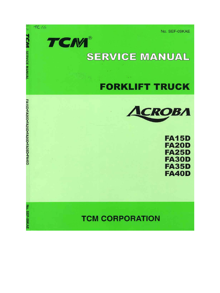 Fa15-20-25-30-35-40d Service Manual | PDF
