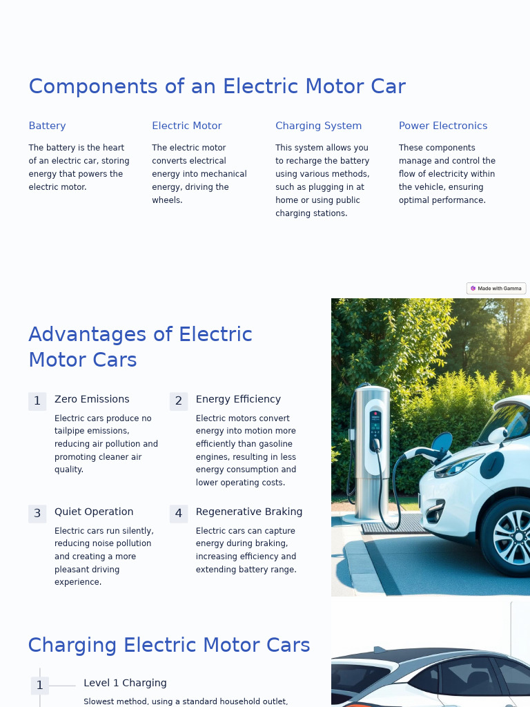 Components of An Electric Motor Car | PDF