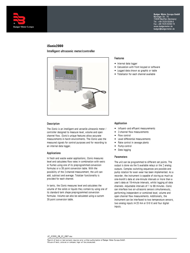 UF Is2000 DB 02 0010 | PDF | Flow Measurement | Personal Computers