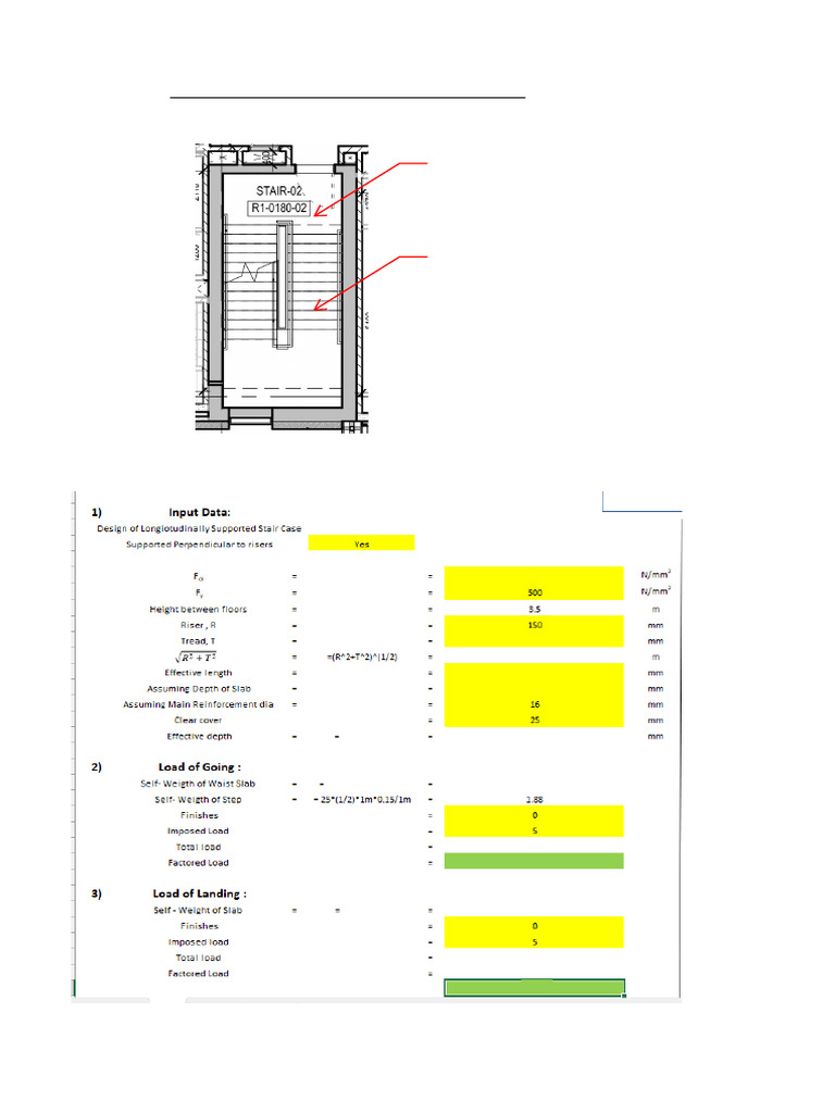 Typical Staircase Pdf Structural Engineering