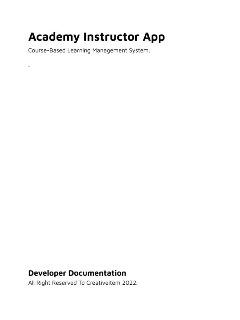 Academy Instructor App Documentation | PDF | Ios | Mobile App