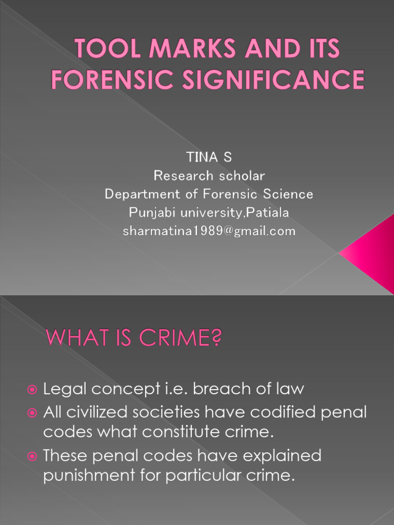 Forensic Tool Mark Analysis Guide | PDF | Crimes | Crime & Violence
