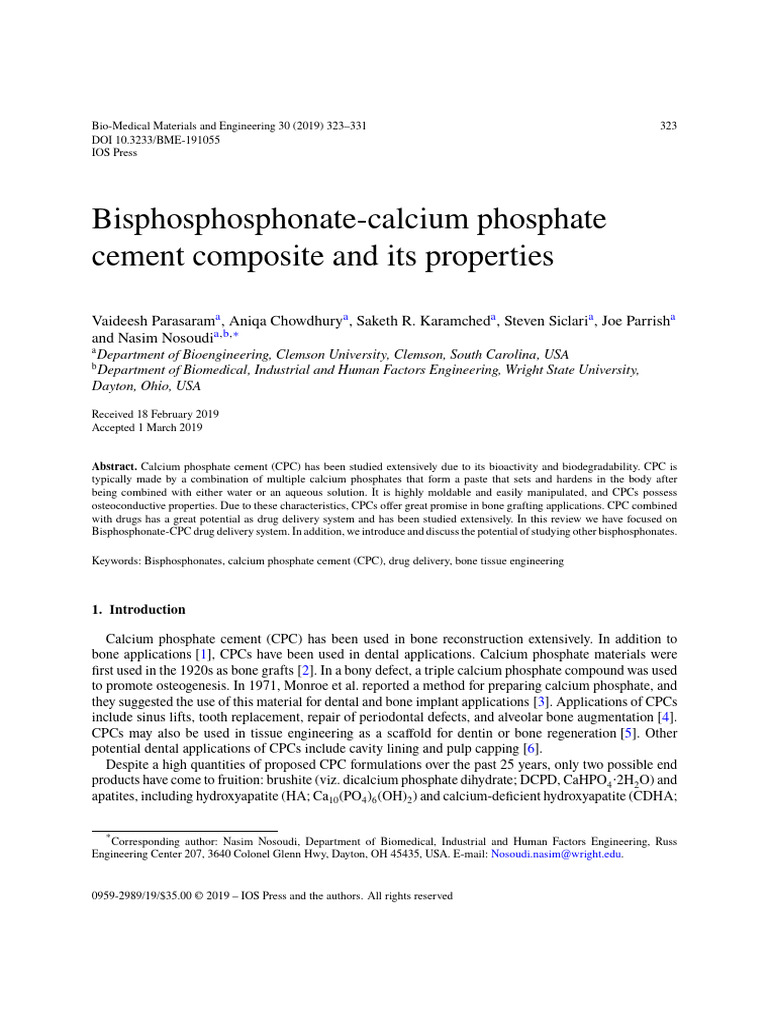 bisphosphonate paper | PDF | Bone