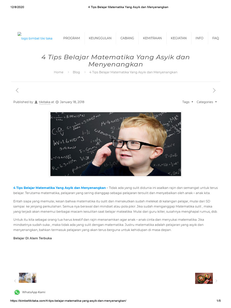 4 Tips Belajar Matematika Yang Asyik Dan Menyenangkan Pdf