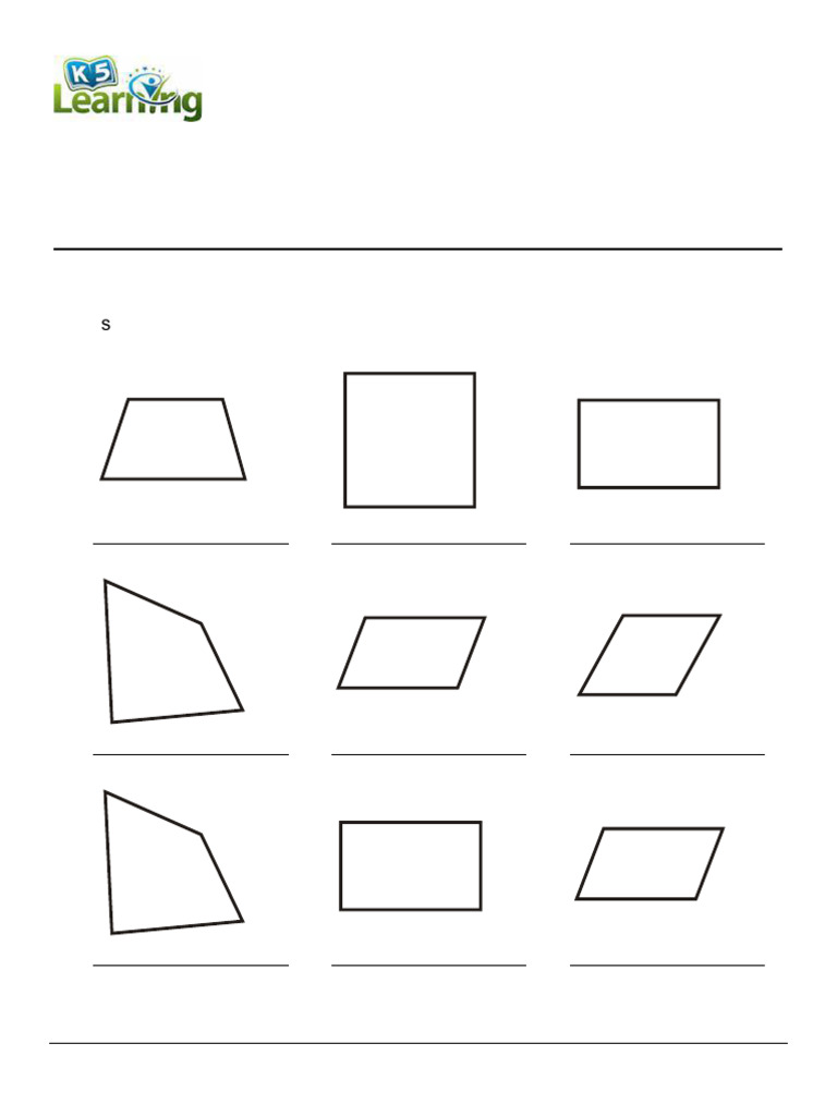 Grade 5 Geometry Classifying Quadrilaterals B | PDF