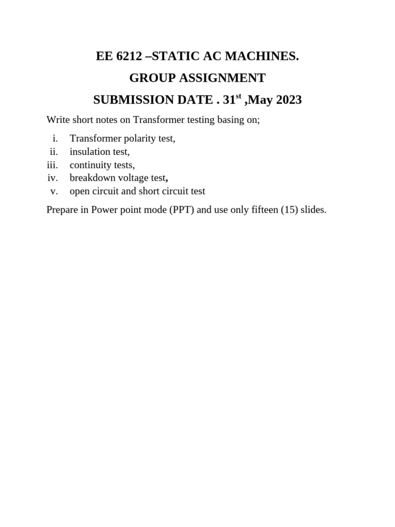 Ee 6212 - Assignment | PDF
