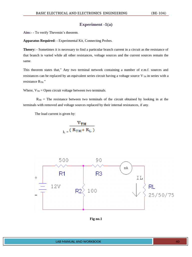 Thevenin and Superposition Theorems Lab | PDF | Transformer | Voltage
