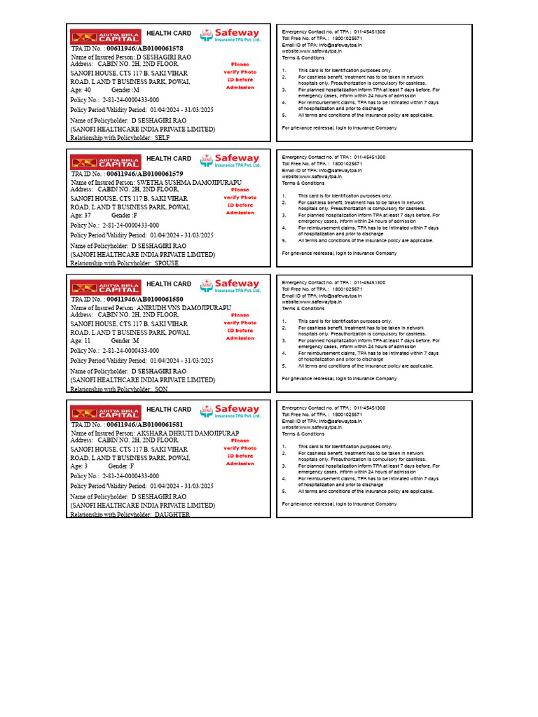Health Cards | PDF | Insurance | Business Law