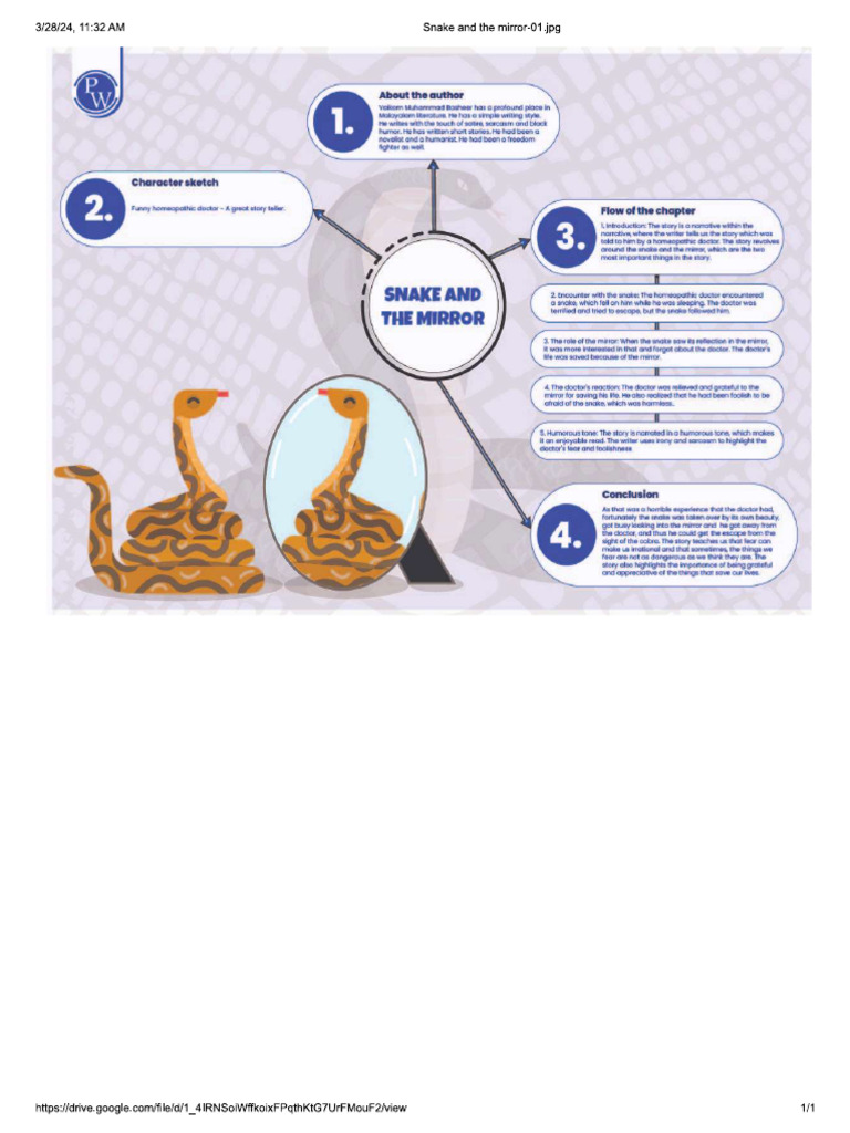 The Snake and The Mirror - Mind Map (English (Language & Literature ...
