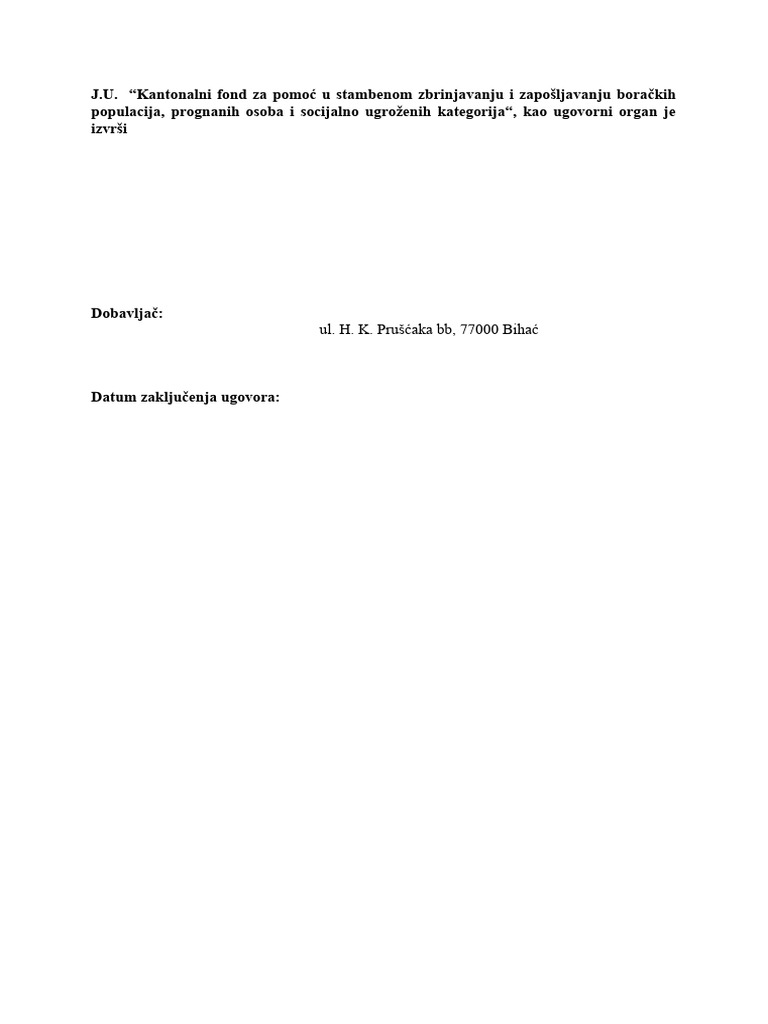Objava Web Bitni Elementi Ugovora | PDF