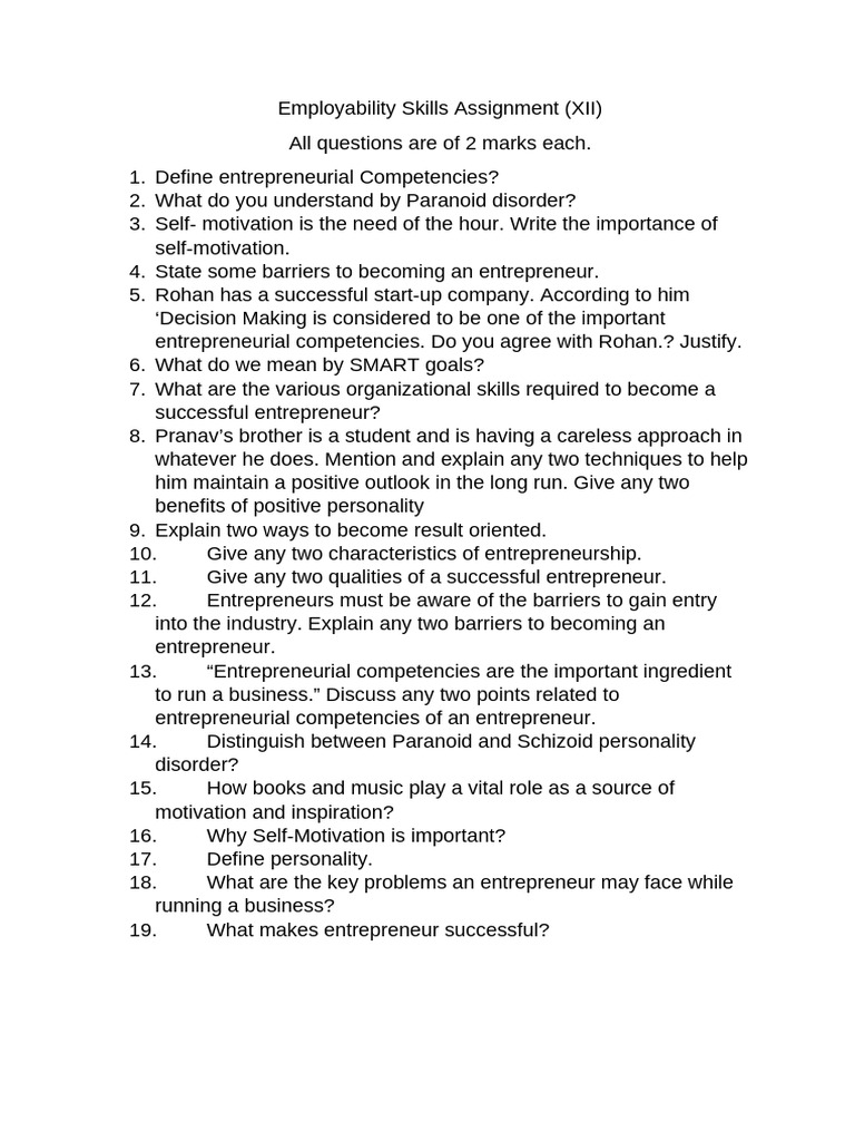 Employability Skills Assignment | PDF