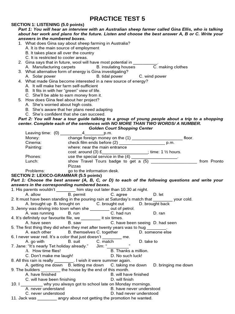 Lesson 37 Practice Test 5-Trieuphong2324 | PDF | Teachers | Robot