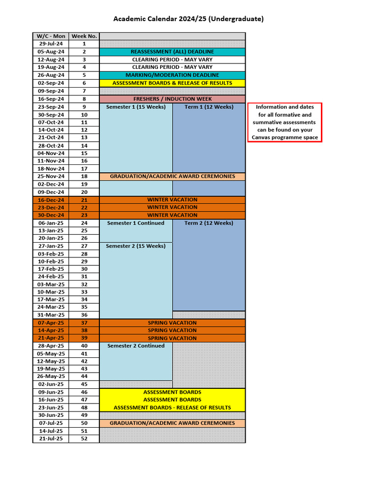 Academic Calendar UG 2024 222222222 | PDF