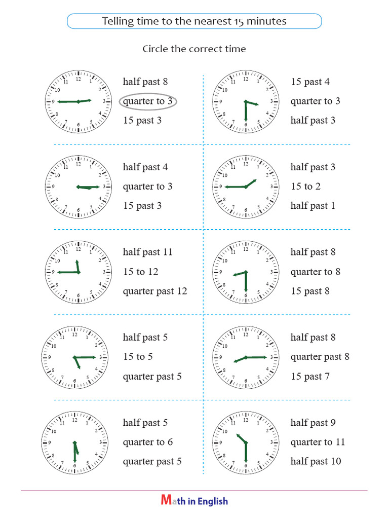 Time Quarter Math | PDF