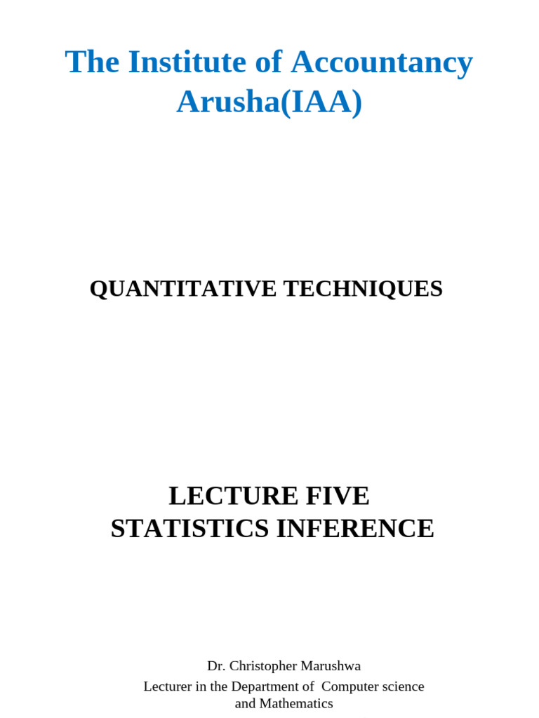 Statistical Inference and Sampling Techniques | PDF | Sampling ...