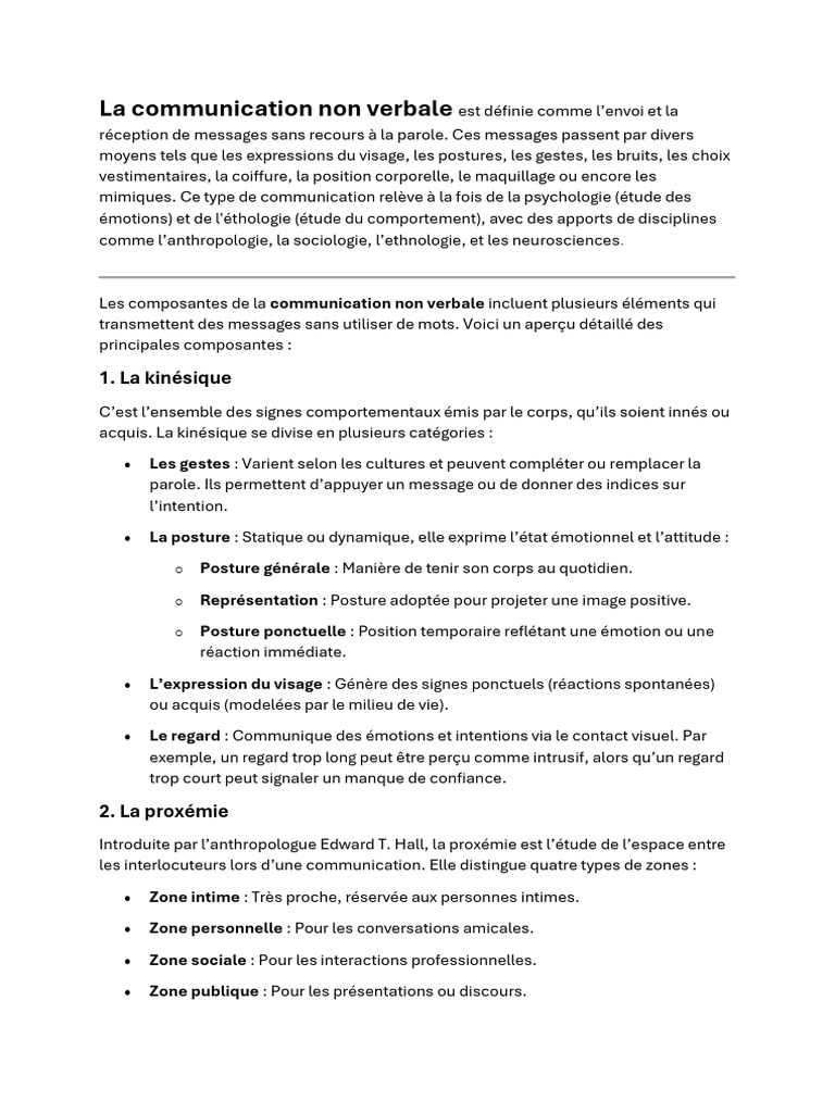 Communication verbale et non verbale | PDF | Communication non verbale ...