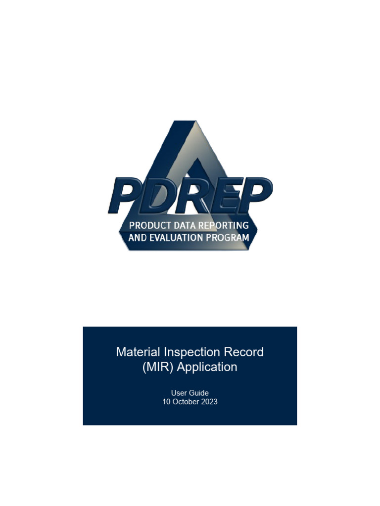 PDREP-AIS MIR User Guide Access | PDF | Specification (Technical ...
