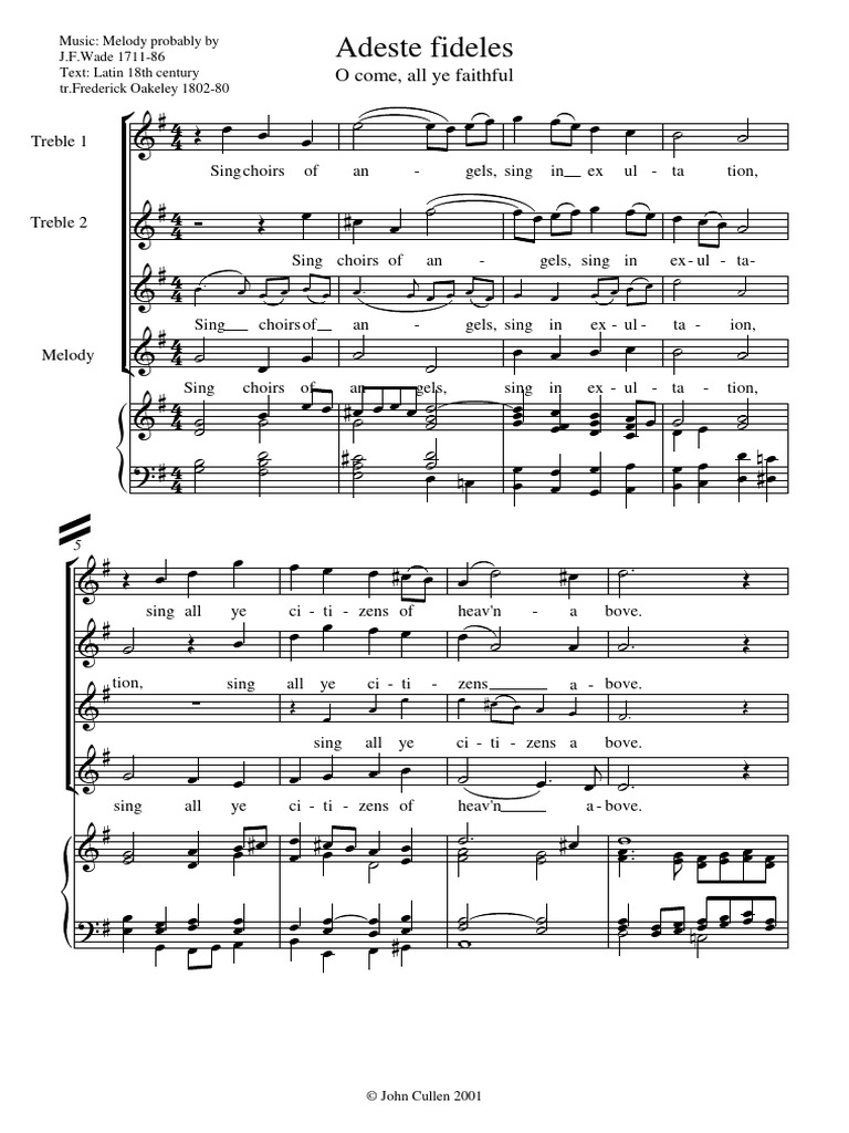 Adeste fideles pdf o come religious songs