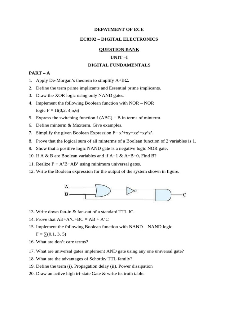 Digital Electronics Question Bank | PDF | Logic Gate | Electronic Design