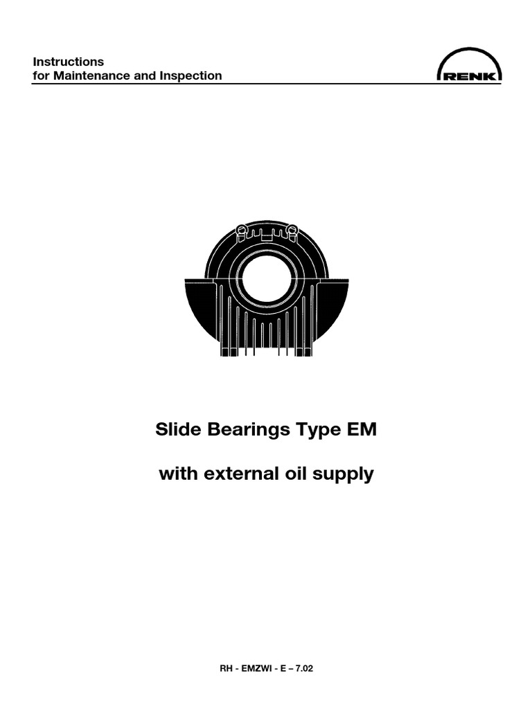 Slide Bearing EM Maintenance Guide | PDF | Bearing (Mechanical) | Screw