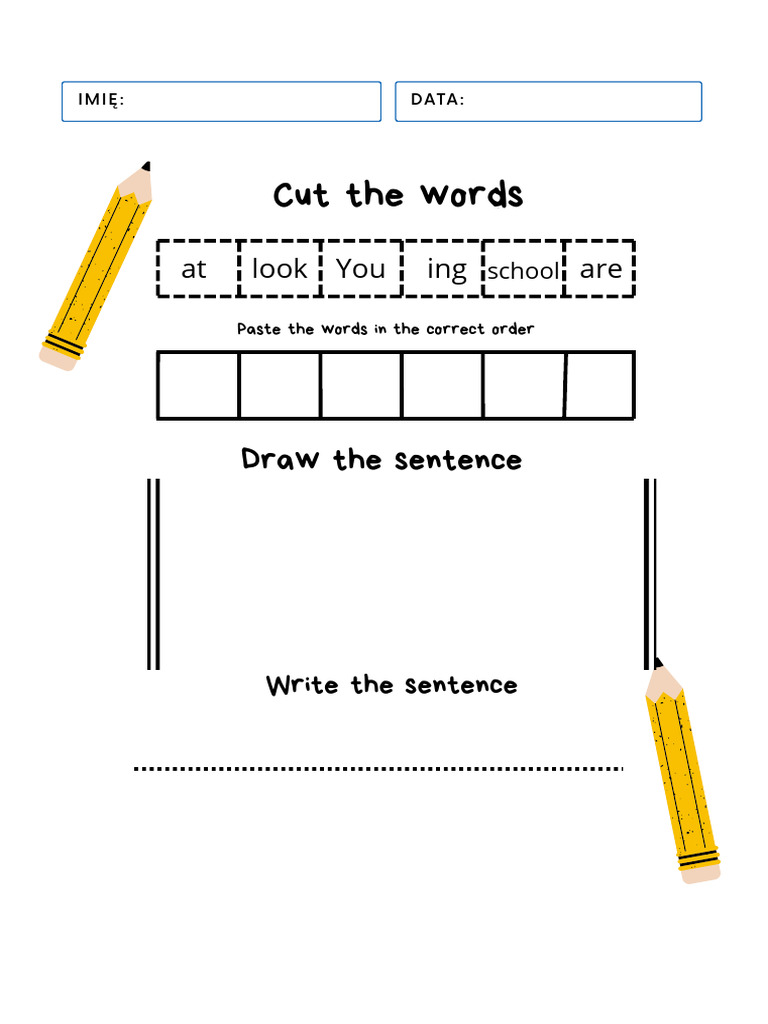 Cut The Words - Present Continous | PDF