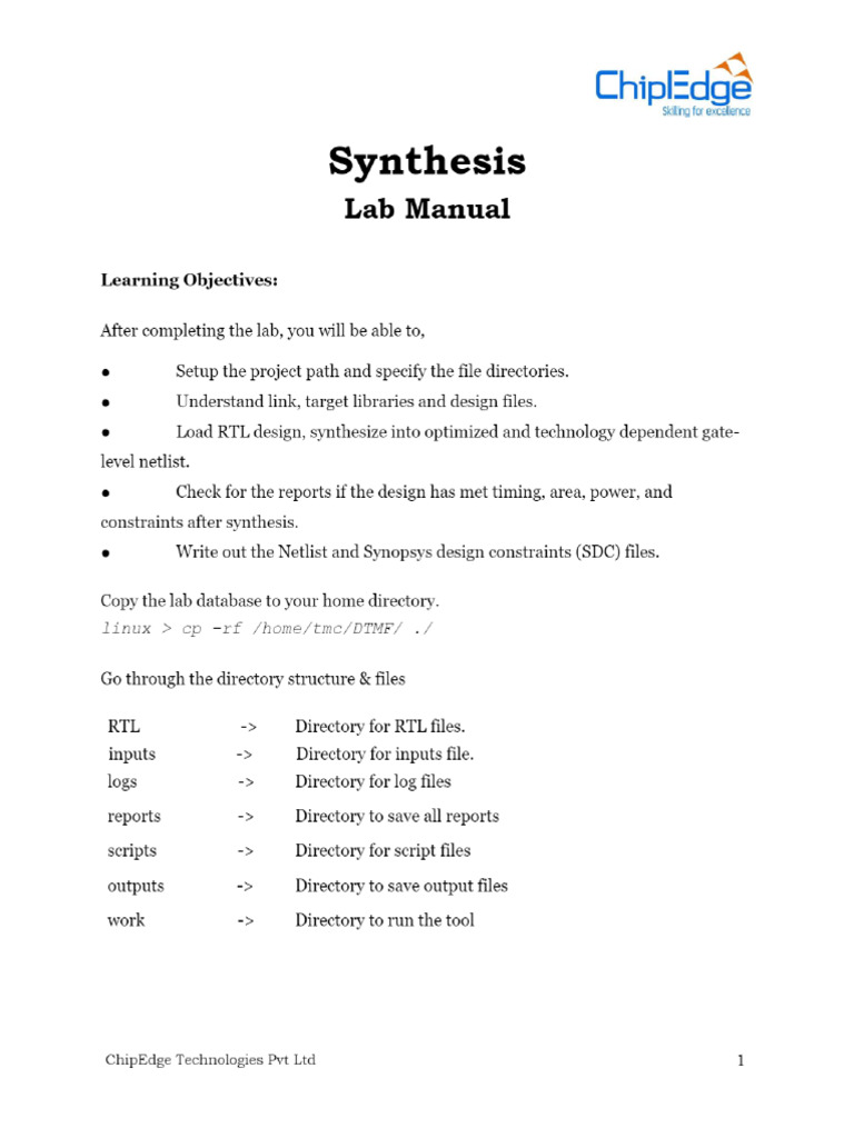 Basic Synthesis Chipedge | PDF
