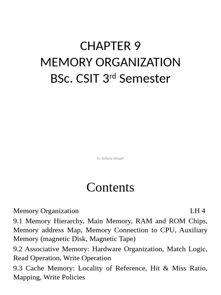 Memory Organization in Computer Systems | PDF | Computer Data Storage ...