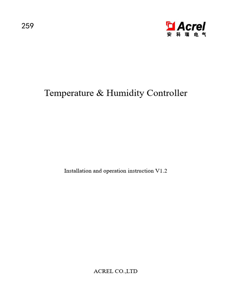 Temperature & Humidity Controller Manual | PDF | Error Detection And ...