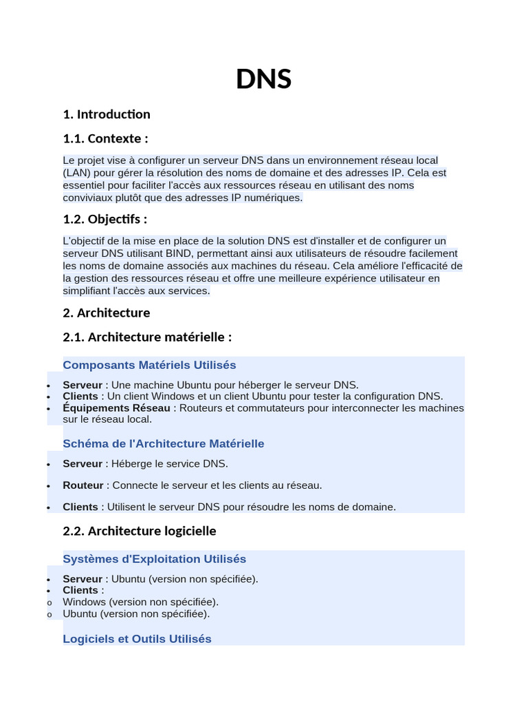 Configuration d'un serveur DNS avec BIND | PDF | Système de noms de ...