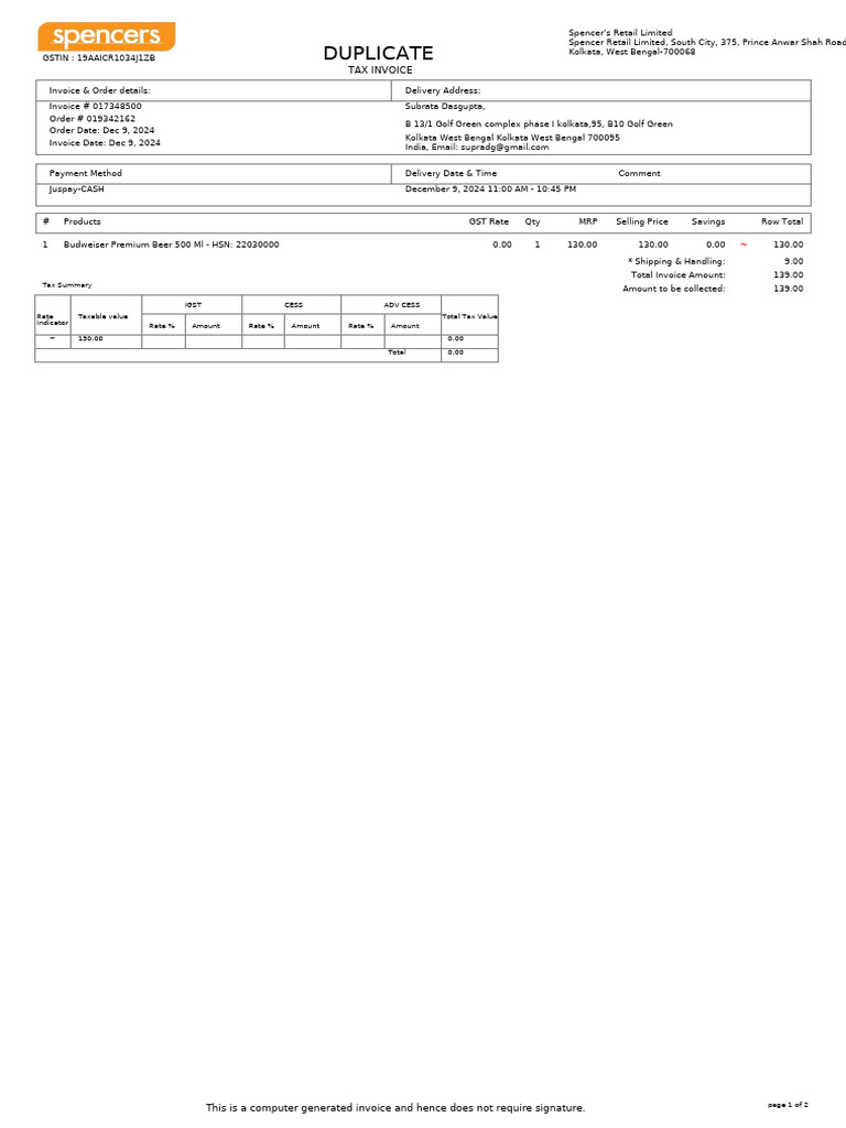Invoice2024 12 09 - 10 51 56 - 17916907 | PDF | Taxes | Payments
