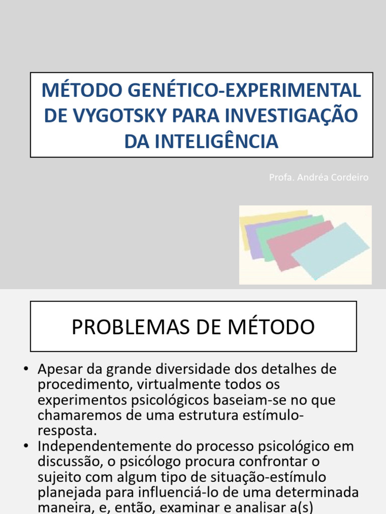 Método Genético-Experimental de Vygotsky | PDF | Psicologia | Método ...