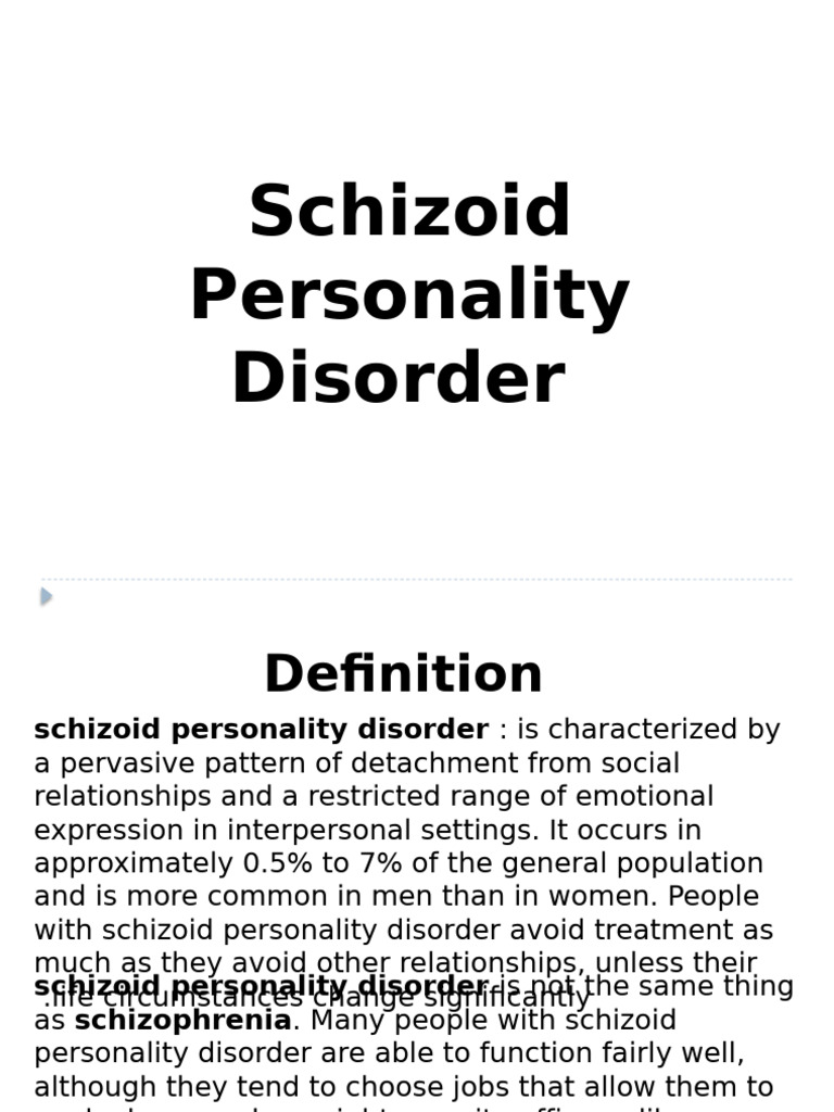 Schizoid Personality Disorder | PDF | Psychotherapy | Mental Disorder